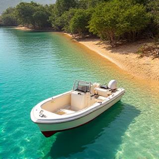 Bateau près de la côte sénégalaise